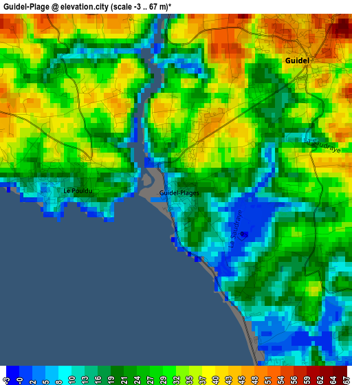 Guidel-Plage elevation map