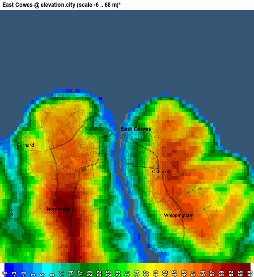 East Cowes elevation map