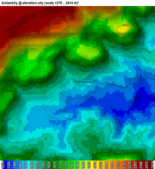 Arslanköy elevation map