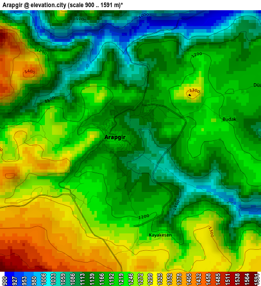 Arapgir elevation map