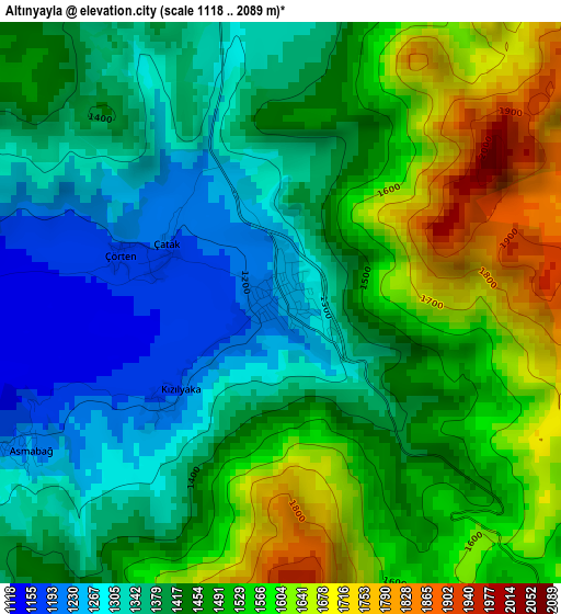 Altınyayla elevation map