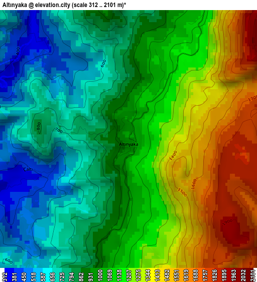 Altınyaka elevation map