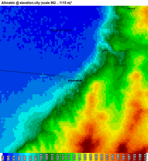 Altınekin elevation map