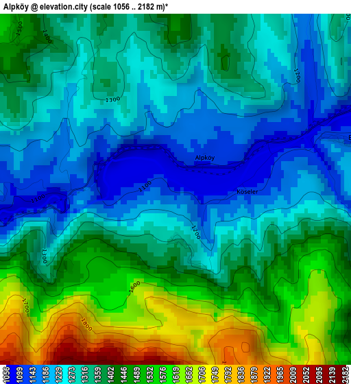 Alpköy elevation map