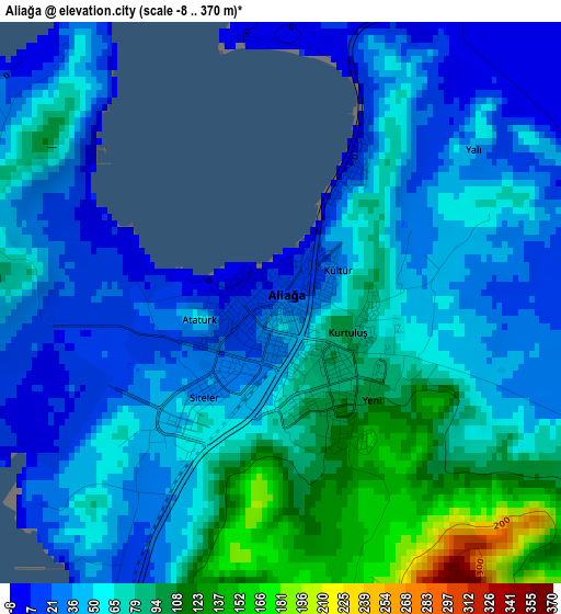 Aliağa elevation map