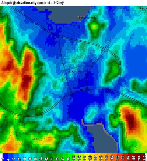 Alaçatı elevation map