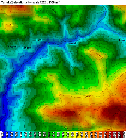 Turluk elevation map