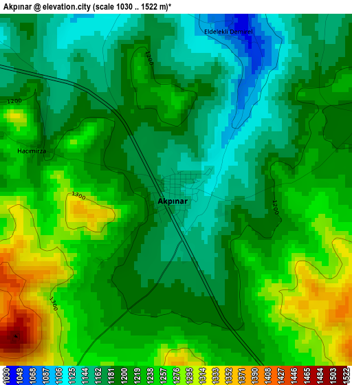 Akpınar elevation map