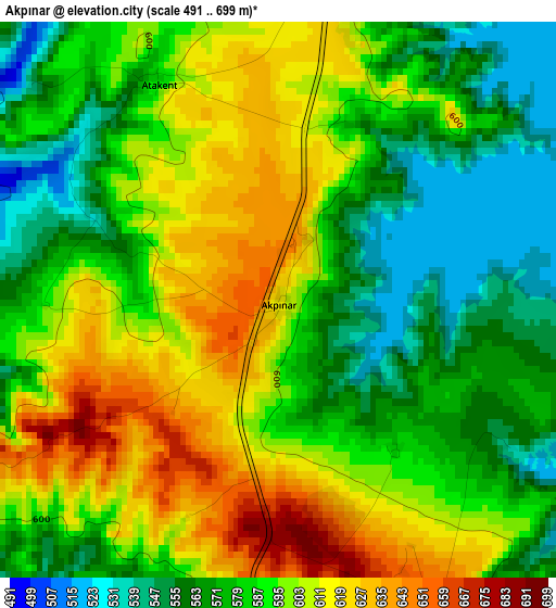 Akpınar elevation map