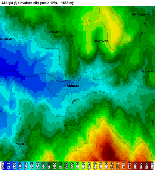 Akkışla elevation map