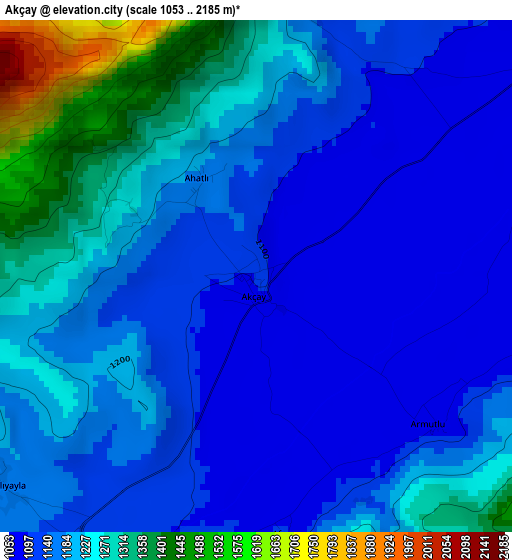 Akçay elevation map