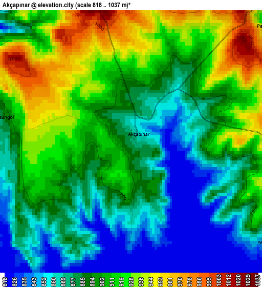 Akçapınar elevation map