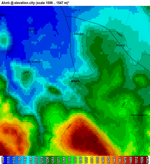 Ahırlı elevation map