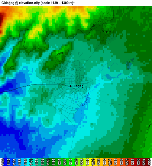 Gülağaç elevation map