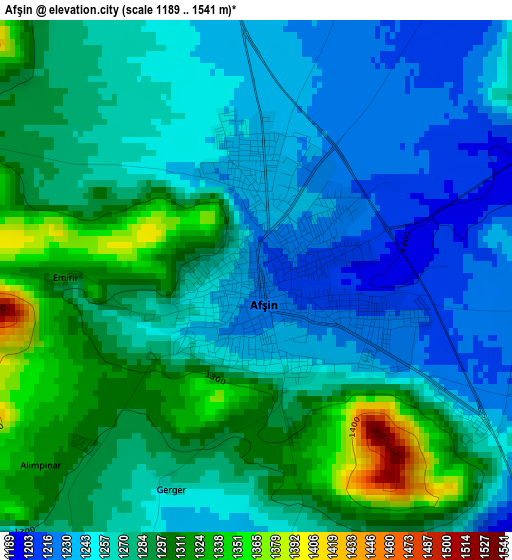 Afşin elevation map