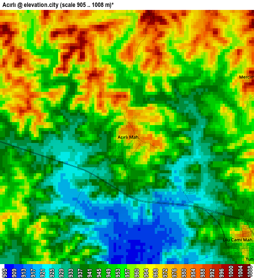 Acırlı elevation map