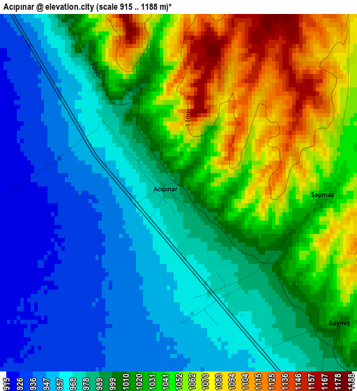 Acıpınar elevation map