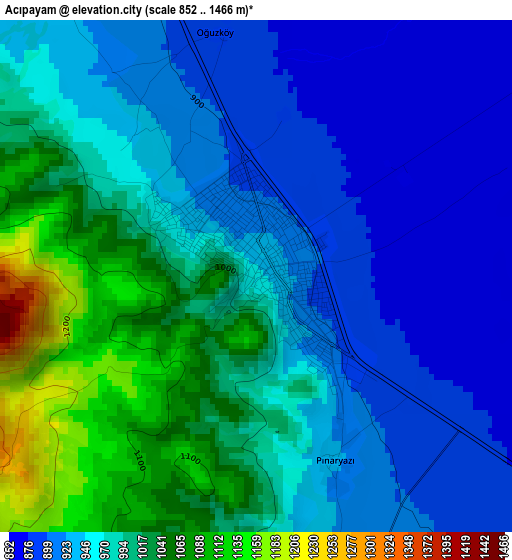 Acıpayam elevation map