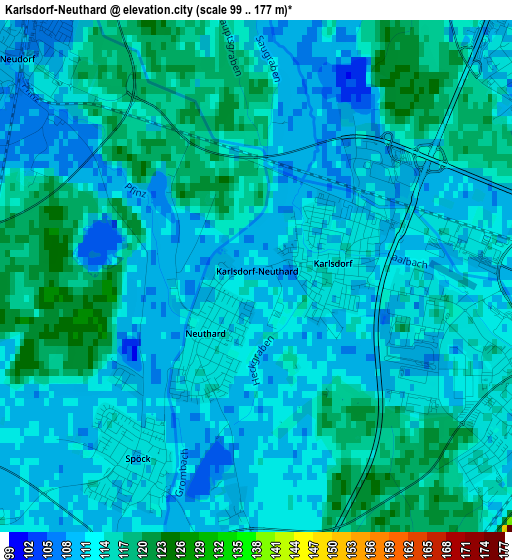 Karlsdorf-Neuthard elevation map