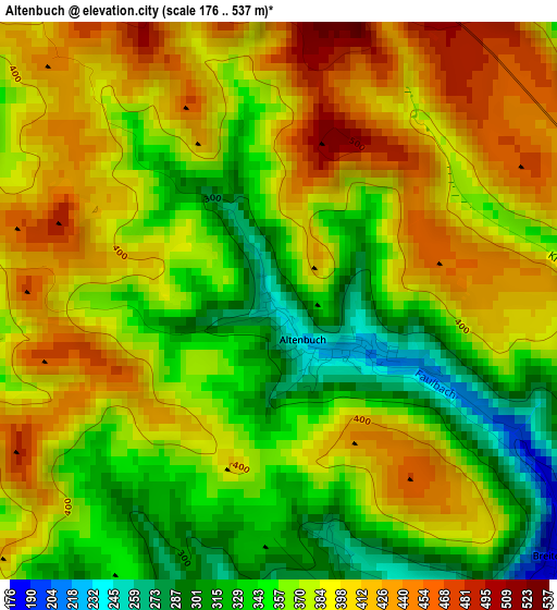 Altenbuch elevation map