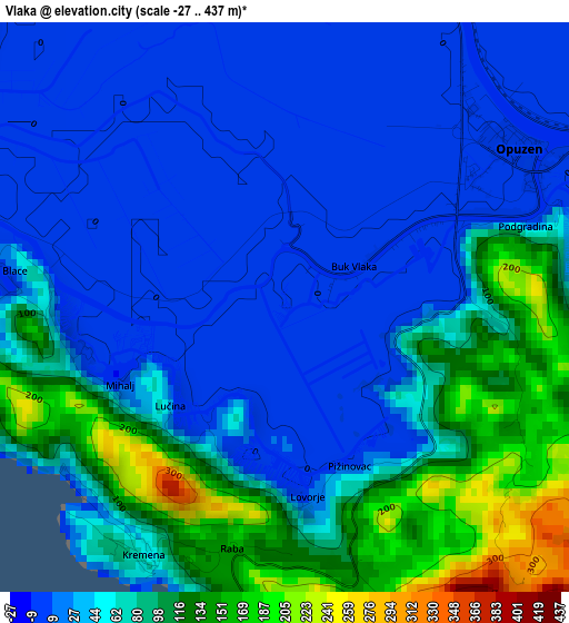 Vlaka elevation map