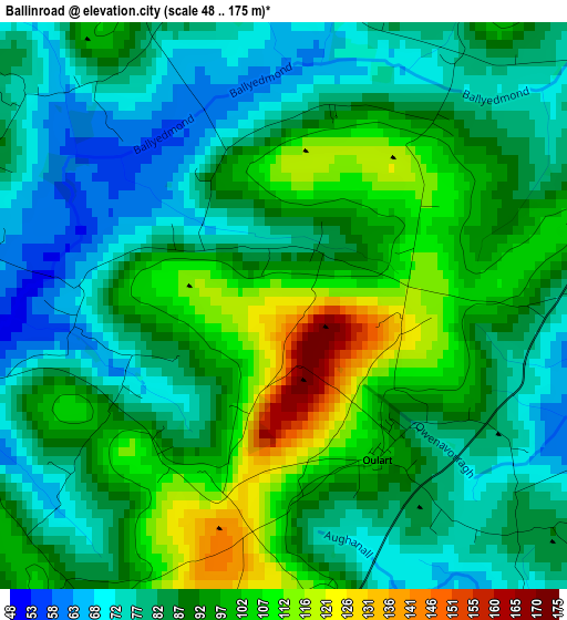 Ballinroad elevation map