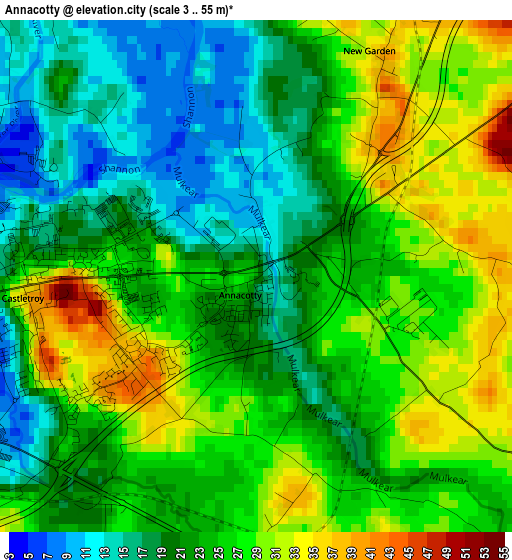 Annacotty elevation map