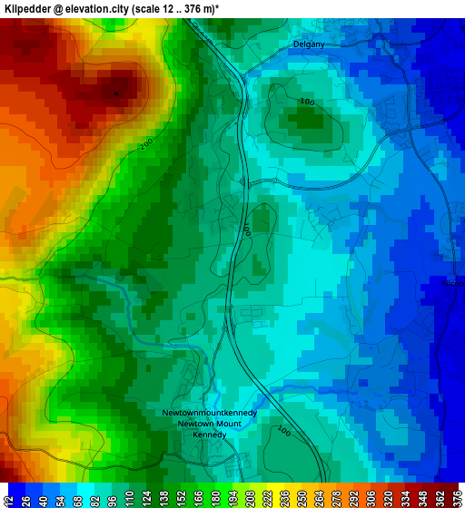 Kilpedder elevation map