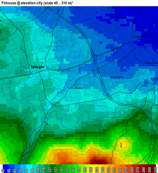 Firhouse elevation map