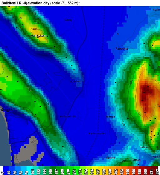 Balldreni i Ri elevation map