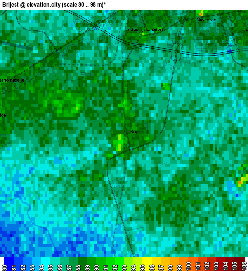 Brijest elevation map