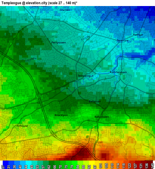 Templeogue elevation map