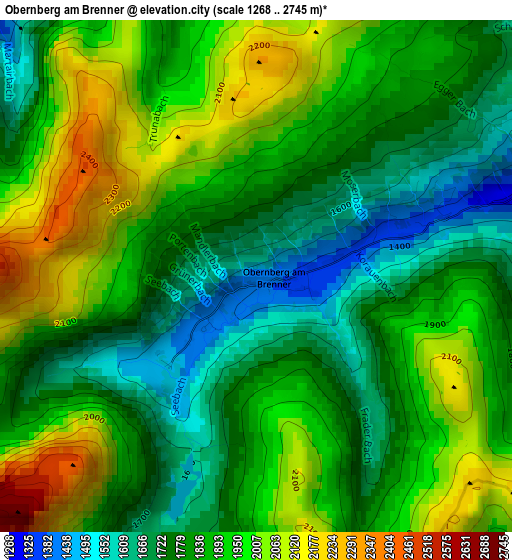 Obernberg am Brenner elevation map