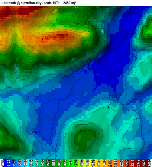 Leutasch elevation map