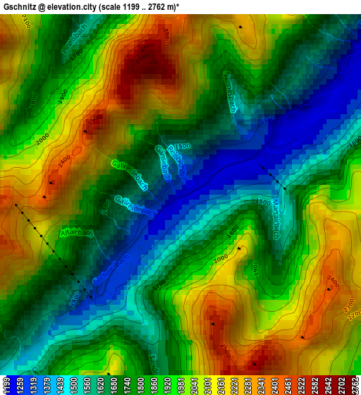 Gschnitz elevation map