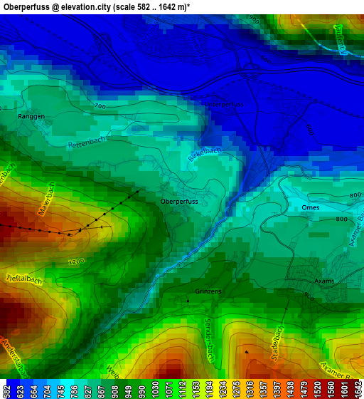 Oberperfuss elevation map