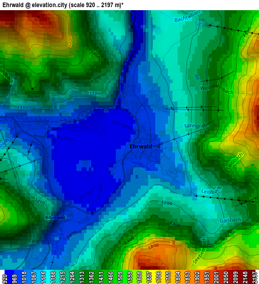 Ehrwald elevation map