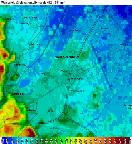 Walserfeld elevation map