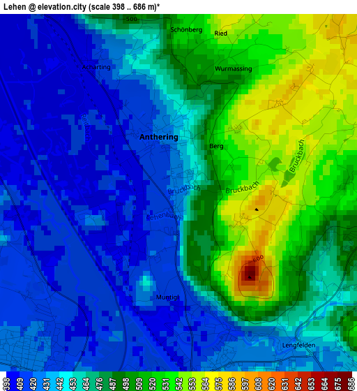 Lehen elevation map