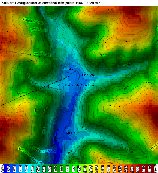 Kals am Großglockner elevation map