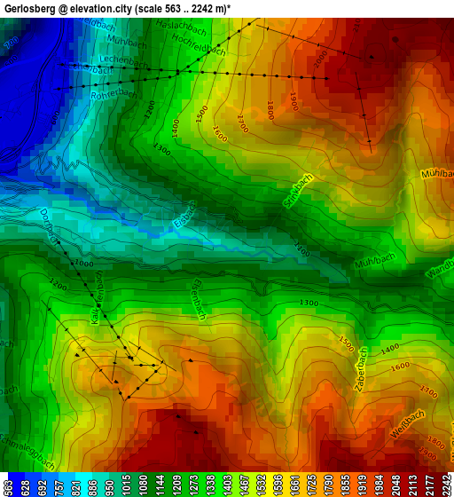 Gerlosberg elevation map