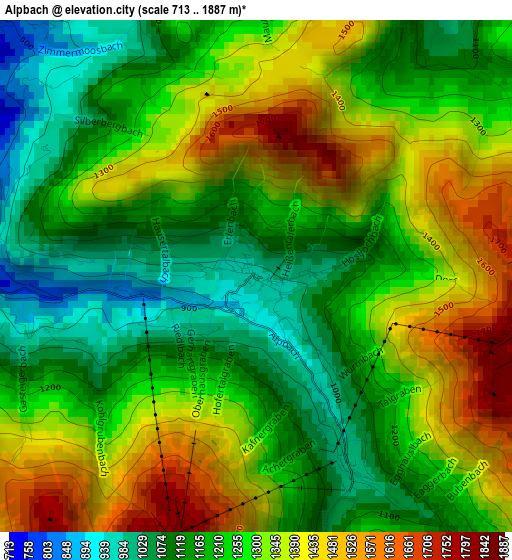 Alpbach elevation map