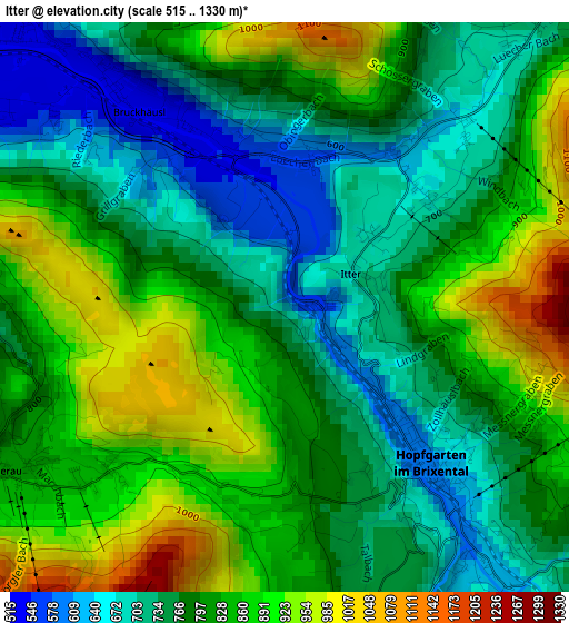 Itter elevation map