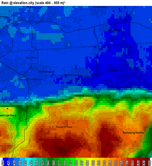 Rain elevation map