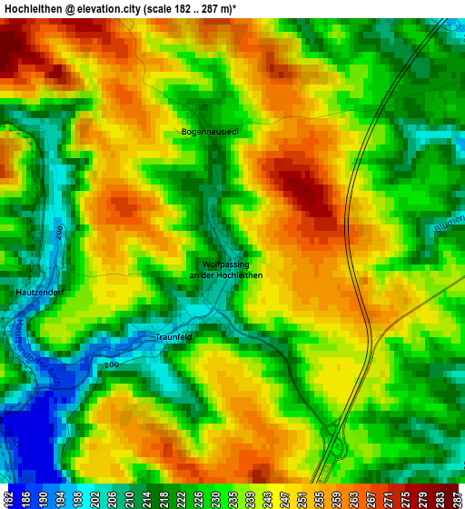 Hochleithen elevation map