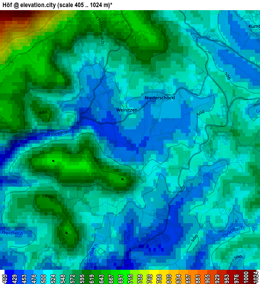 Höf elevation map