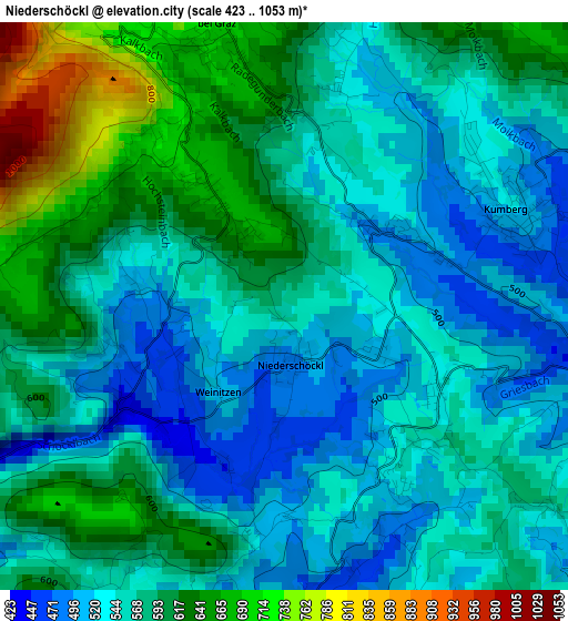 Niederschöckl elevation map