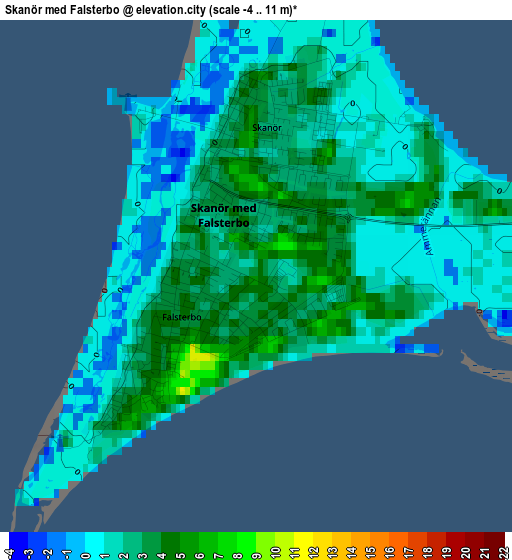 Skanör med Falsterbo elevation map