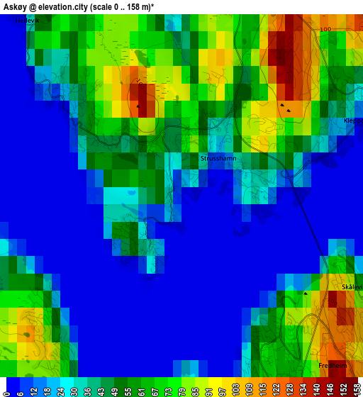 Askøy elevation map