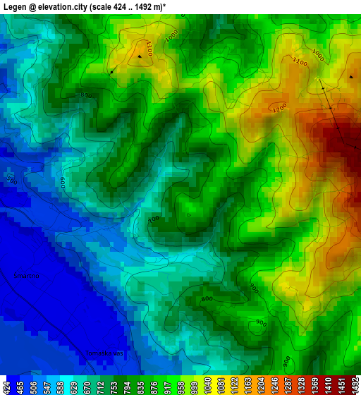 Legen elevation map